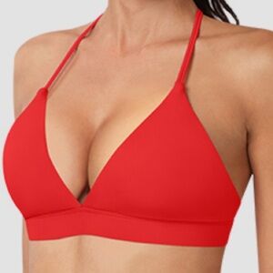 LazyShe Padded Sports Bras for Women - Cross Back Deep V Neckline St…